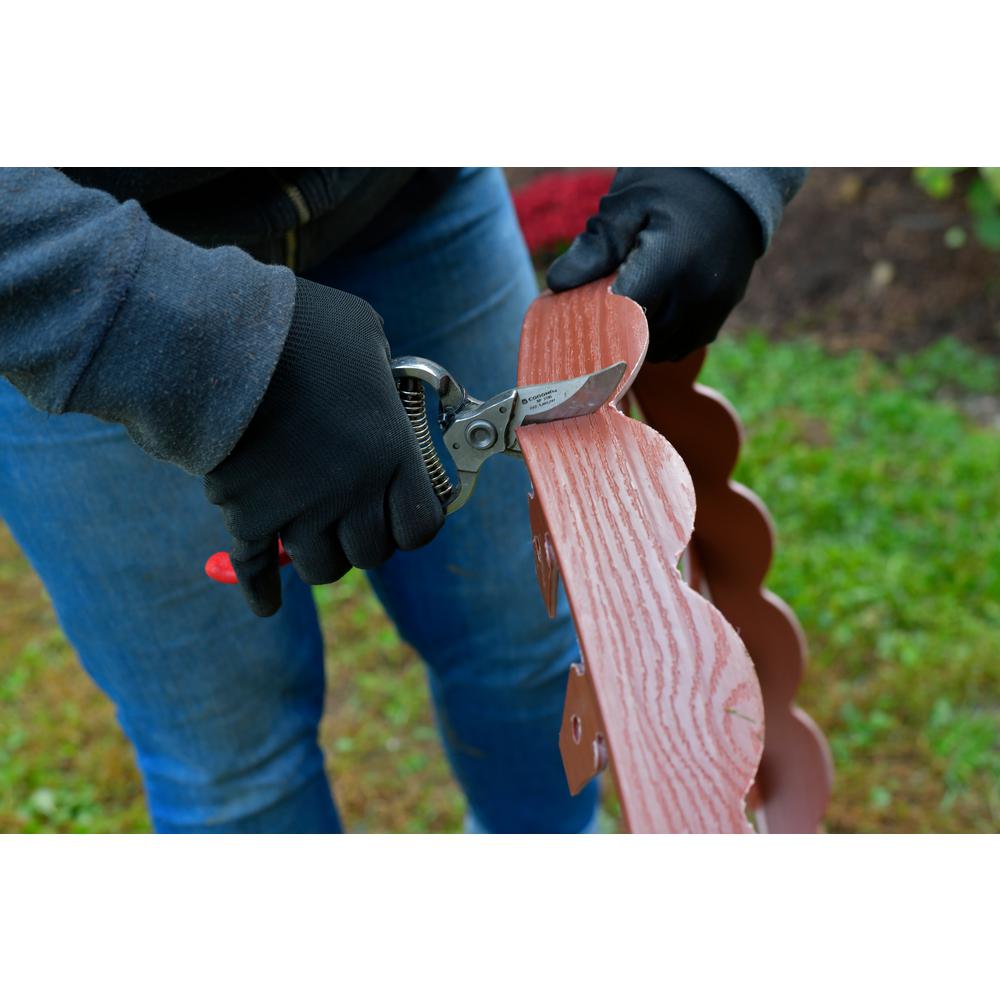 ProFlex 20 ft. Red Scalloped Woodgrain Plastic No-Dig Edging Kit