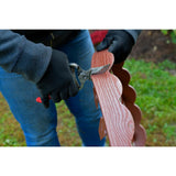 ProFlex 20 ft. Red Scalloped Woodgrain Plastic No-Dig Edging Kit