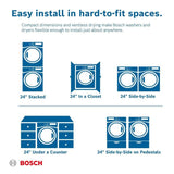 Bosch 300 2-cu ft High Efficiency Stackable Front-Load Washer (White)