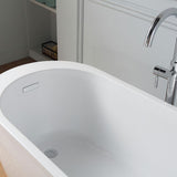 Cantora 60 in. Acrylic Flatbottom Non-Whirlpool Bathtub in White and Faucet Combo in Chrome - Super Arbor