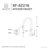 ANZZI Tulip Brushed Nickel 1-Handle Deck-Mount Pull-Out Sprayer Kitchen Faucet, 17.32 in H