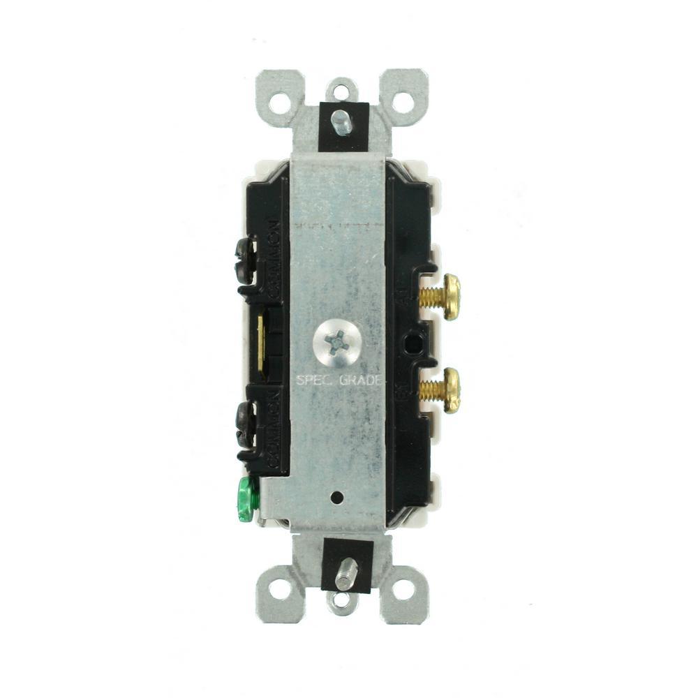 Decora 15 Amp Single Pole Dual Switch, White - Super Arbor