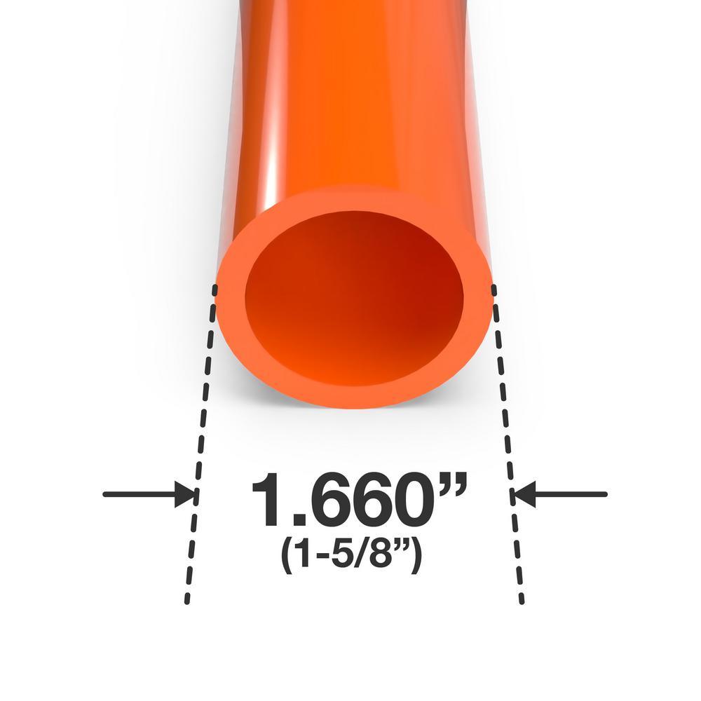 1-1/4 in. x 5 ft. Orange Furniture Grade Schedule 40 PVC Pipe (2-Pack) - Super Arbor