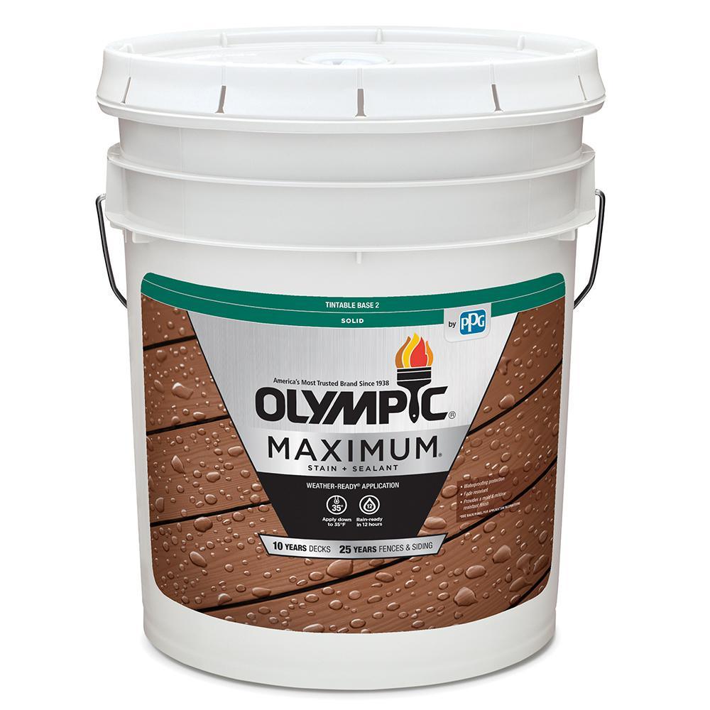 Olympic Maximum 5 gal. Coffee Solid Color Exterior Stain and Sealant in One - Super Arbor