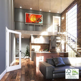 28 in. x 80 in. 1-Lite Clear Glass True Divided White Finished Solid Core Wood French Interior Door Slab - Super Arbor