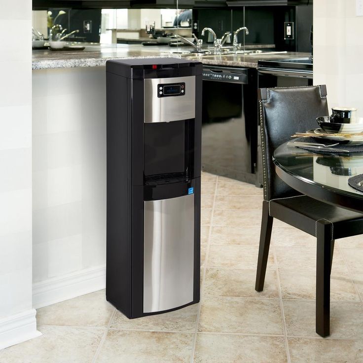 3-5 Gal. ENERGY STAR Hot/Room/Cold Temperature Bottom Load Water Cooler Dispenser with Kettle Feature in Black/Stainless
