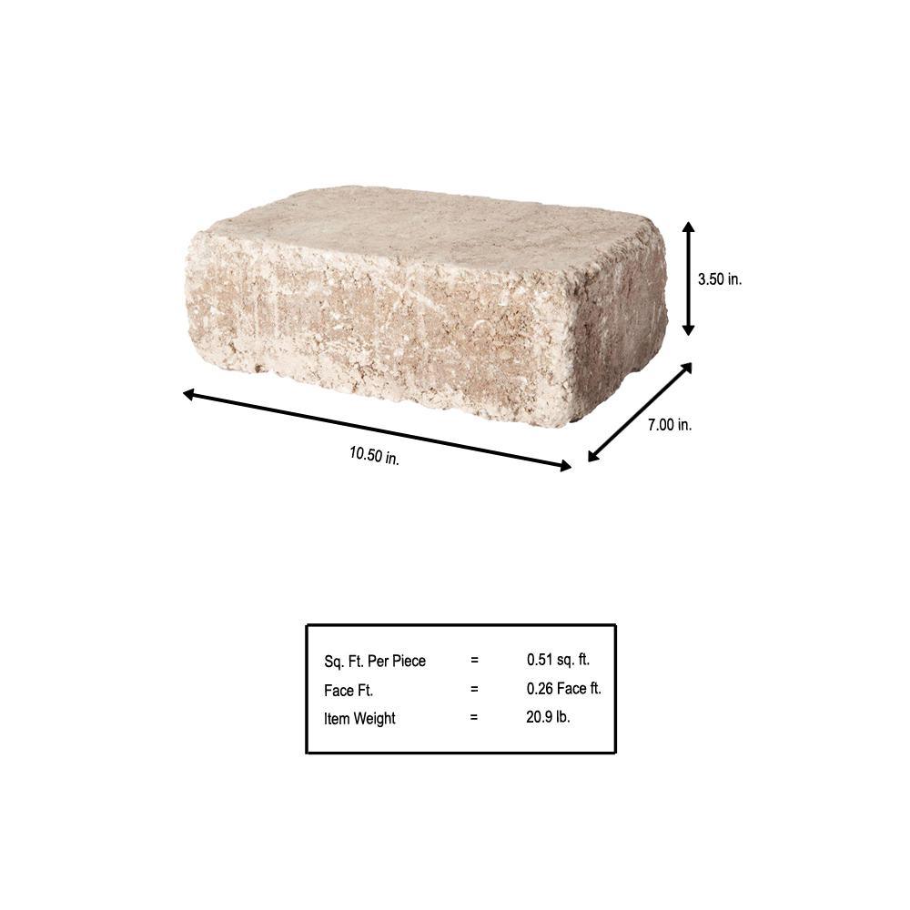 RumbleStone Large 3.5 in. x 10.5 in. x 7 in. Cafe Concrete Garden Wall Block - Super Arbor