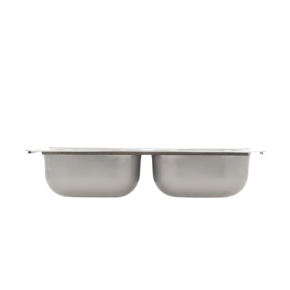 Drop-In Stainless Steel 33 in. 4-Hole Double Bowl Kitchen Sink - Super Arbor