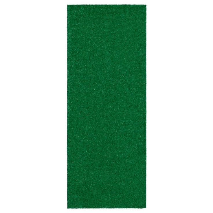 Ottomanson Garden Grass Collection 2 ft. x 5 ft. Green Artificial Grass Rug