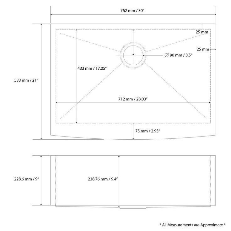 Handmade Farmhouse Apron-Front Stainless Steel 30 in. Single Bowl Kitchen Sink