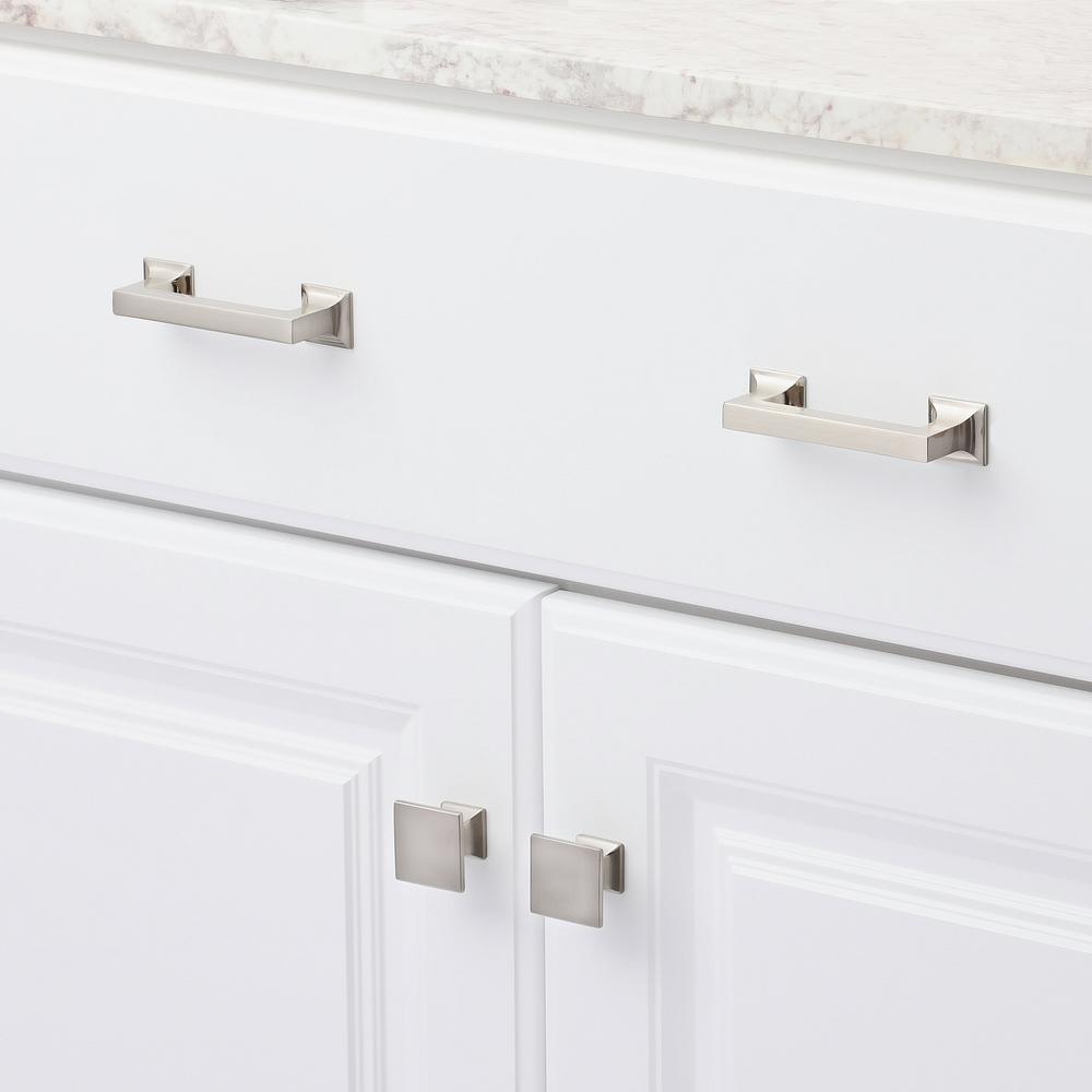 1-1/4 in. SQ Studio Collection Satin Nickel Cabinet Knob - Super Arbor