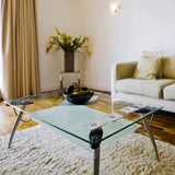 36 in. x 48 in. Clear Rectangle Glass Table Top 3/8 in. Thick Pencil Polish Tempered Touch Corners - Super Arbor