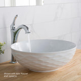 Viva 16-1/2 in. Round Porcelain Ceramic Vessel Sink in White - Super Arbor