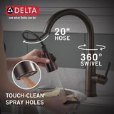 Delta Essa Touch2O Venetian Bronze 1-Handle Deck-Mount Pull-Down Touch Kitchen Faucet (Deck Plate Included)
