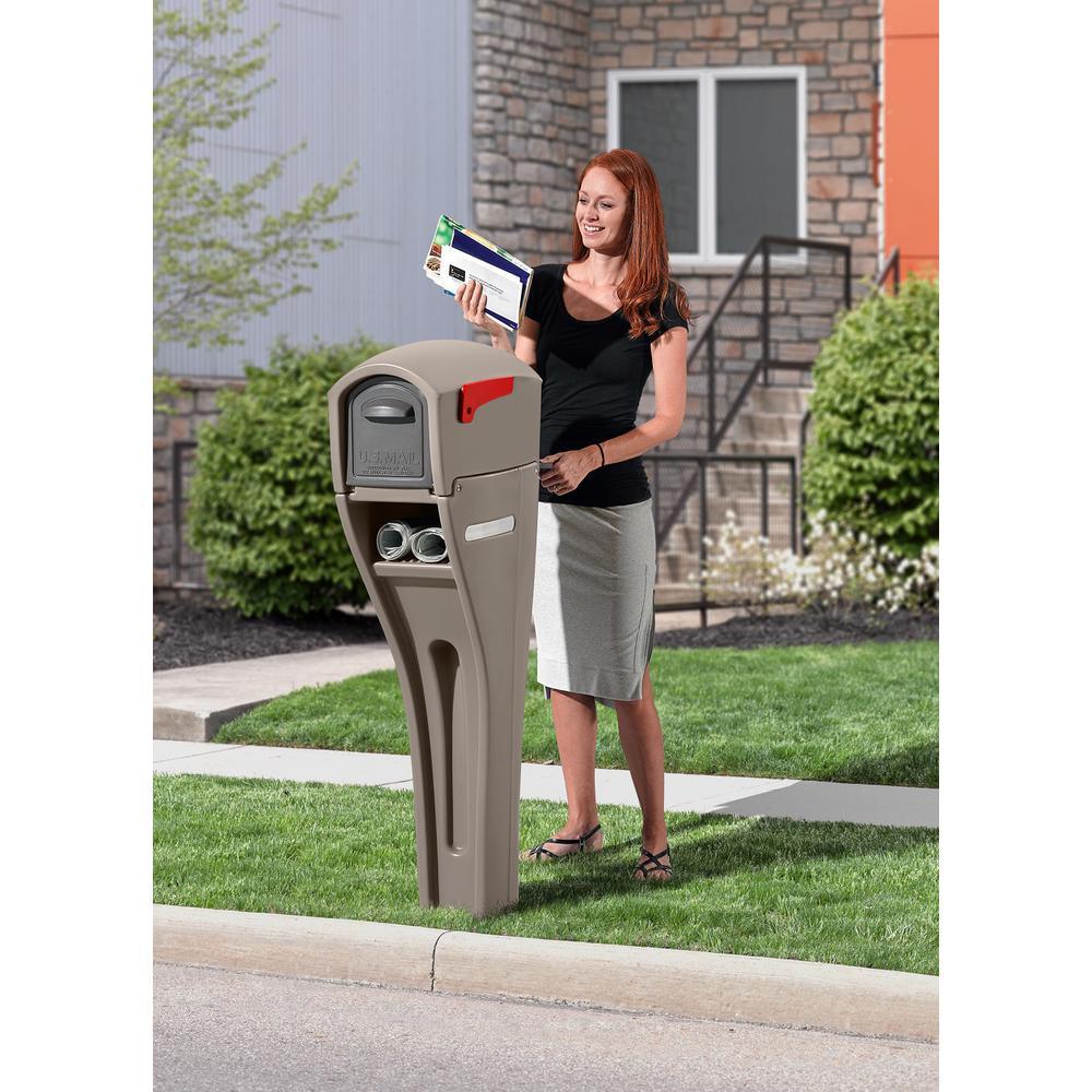 Mail Master Streamline Mocha OverPost Mounted Plastic Mailbox - Super Arbor