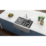 Apron-Front Stainless Steel 36 in. 16-Gauge Workstation 50/50 Double Bowl Farmhouse Kitchen Sink - Super Arbor
