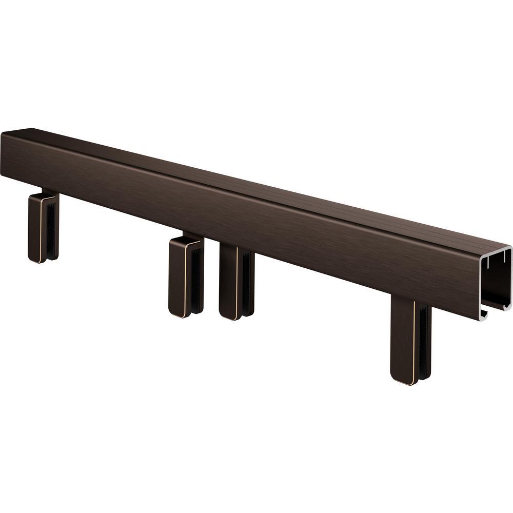 Everly 60 in. x 59-1/4 in. Mod Semi-Frameless Sliding Bathtub Door in Bronze and 1/4 in. (6mm) Niebla Glass - Super Arbor