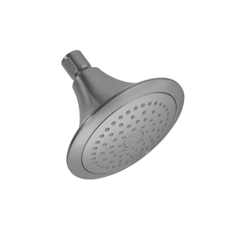 Forte 1-Spray 5.5 in. Single Wall Mount Fixed Rain Shower Head in Vibrant Brushed Nickel - Super Arbor