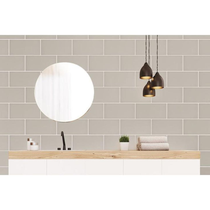 Emser Ombre 16-Pack Taupe 6-in x 12-in Glazed Ceramic Subway Wall Tile