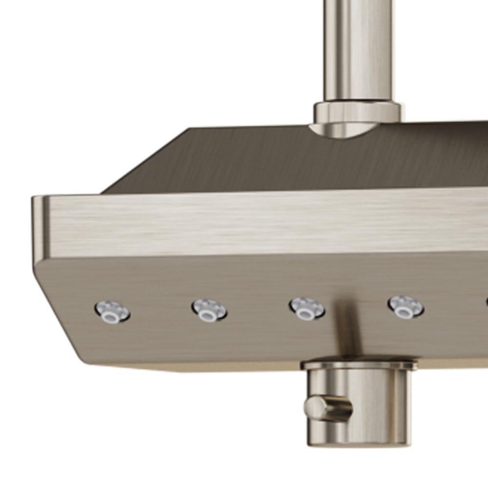 4-Spray Wall Mounted 12 in. Dual Shower Head and Handheld Shower Head in Brushed Nickel - Super Arbor