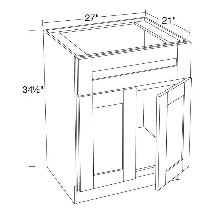 Home Decorators Collection Washington Vessel Blue Plywood Shaker Assembled Vanity Sink Base Kitchen Cabinet Sft Cls 27 in W x 21 in D x 34.5 in H