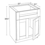 Home Decorators Collection Washington Vessel Blue Plywood Shaker Assembled Vanity Sink Base Kitchen Cabinet Sft Cls 27 in W x 21 in D x 34.5 in H