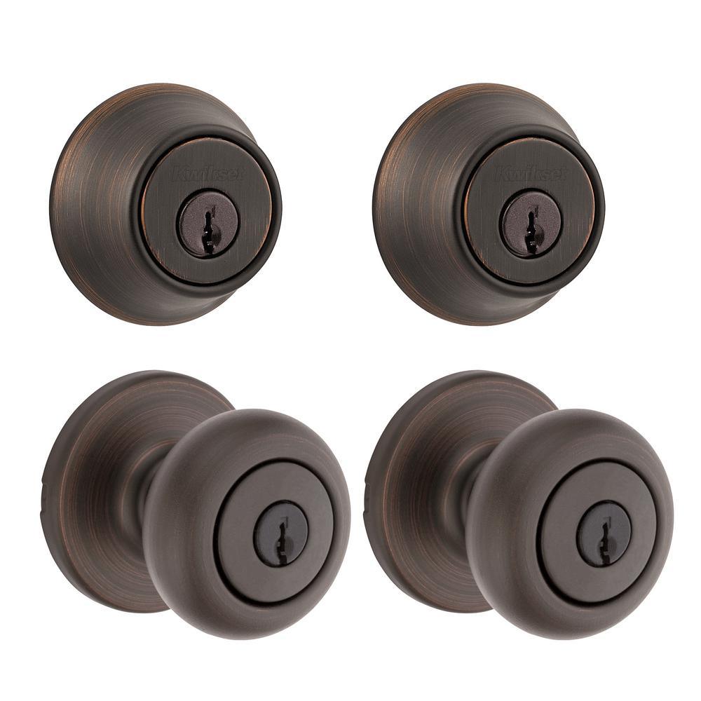 Cove Satin Nickel Single-Cylinder Deadbolt Combo Pack (2-Pack) - Super Arbor