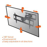 Full Motion Articulated Tilt and Swivel 37 in. - 60 in. Television Wall Mount in Black - Super Arbor