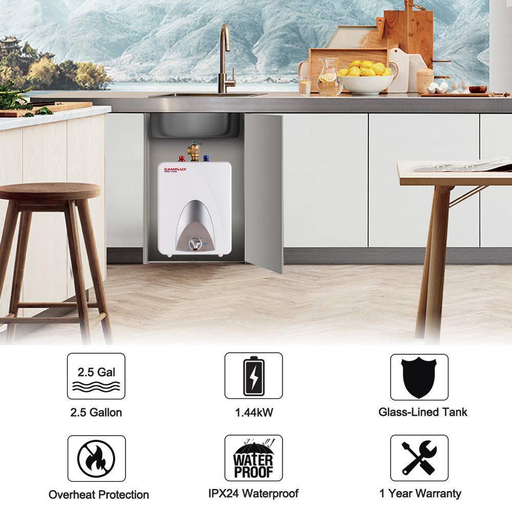 Camplux 2.5 Gal. Residential Point of Use Mini Tank Electric Water Heater - Super Arbor