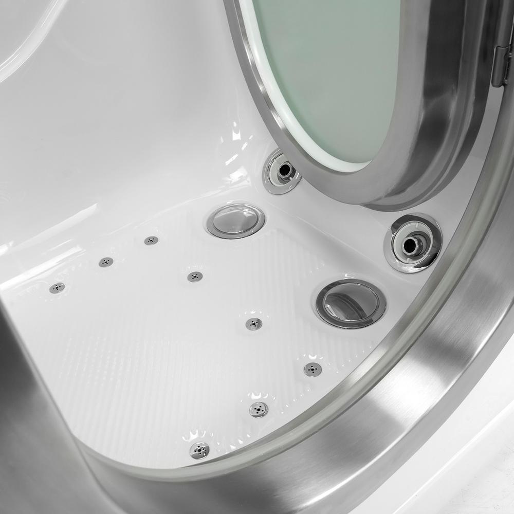 Deluxe 55 in. Acrylic Walk-In Whirlpool and Air Bath Bathtub in White, Fast Fill Faucet Set, RHS 2 in. Dual Drain - Super Arbor