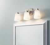 DELTA Sandover 3-Light Nickel Traditional Vanity Light
