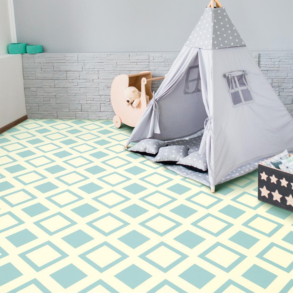 IVC Times Square Blue Residential Vinyl Sheet, Sold by 13.2 ft. Wide x Custom Length - Super Arbor