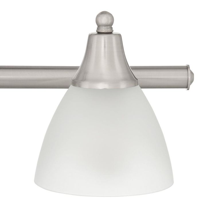 Estorial 3-Light Brushed Nickel Vanity Light with Frosted Glass Shades and Bath Set (4-Piece)