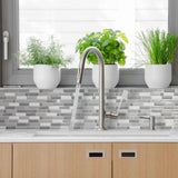 Crescendo Agati 9.73 in. W x 9.36 in. H Gray Peel and Stick Decorative Mosaic Wall Tile Backsplash (4-Pack) - Super Arbor