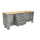 96 in. 24-Drawer Mobile Workbench in Stainless Steel - Super Arbor