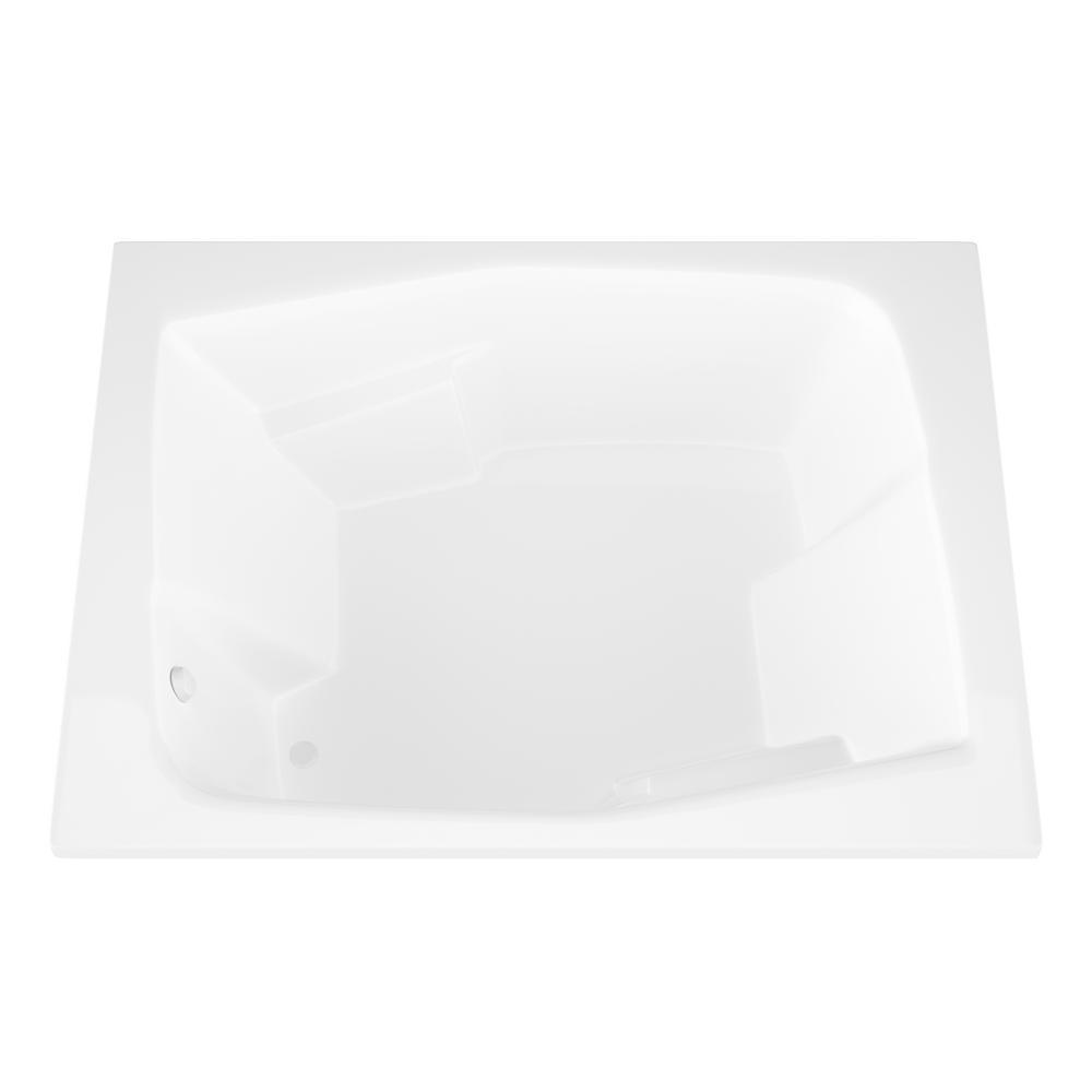Amethyst 6 ft. Acrylic Center Drain Rectangular Drop-in Non-Whirlpool Bathtub in White - Super Arbor
