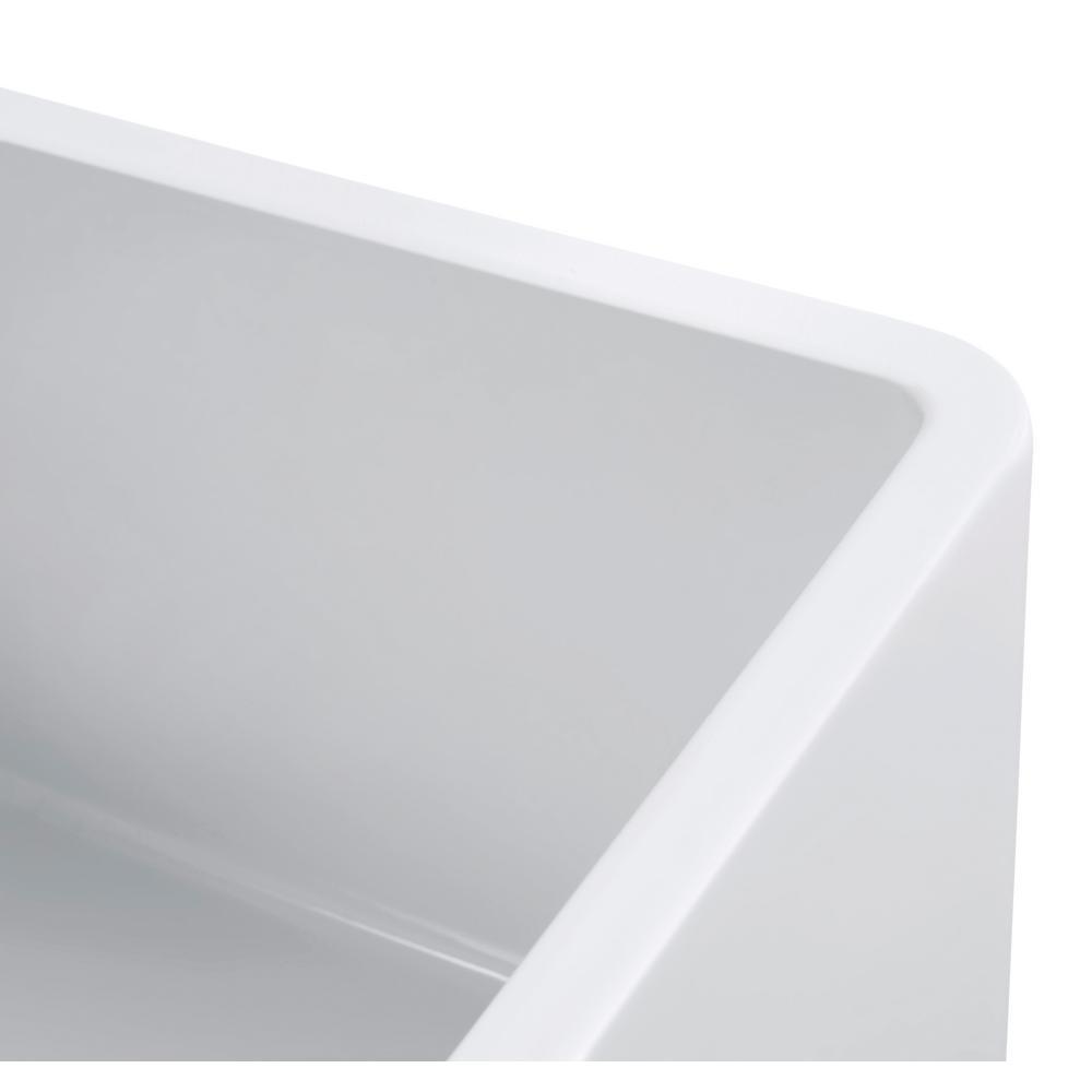 Olde London Farmhouse Fireclay 27 in. Single Bowl Kitchen Sink with Grid with Grid and Strainer - Super Arbor