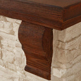 Highland 40 in. Media Console with Faux Stone Electric Fireplace TV Stand in Rustic White - Super Arbor
