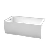 Grayley 60 in. L x 30 in. W Acrylic Right Hand Drain Rectangular Alcove Bathtub in White with Chrome Trim - Super Arbor