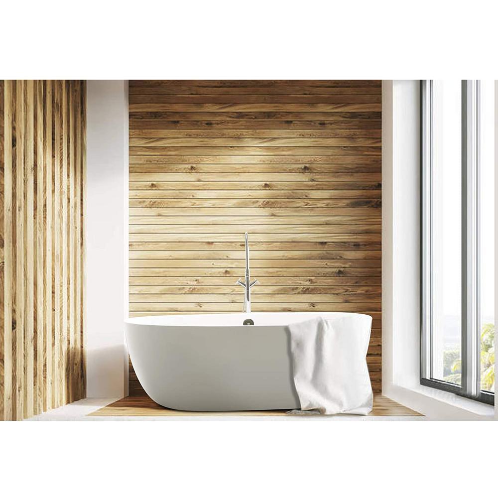 Lille 67 in. Acrylic Flatbottom Freestanding Bathtub in White - Super Arbor