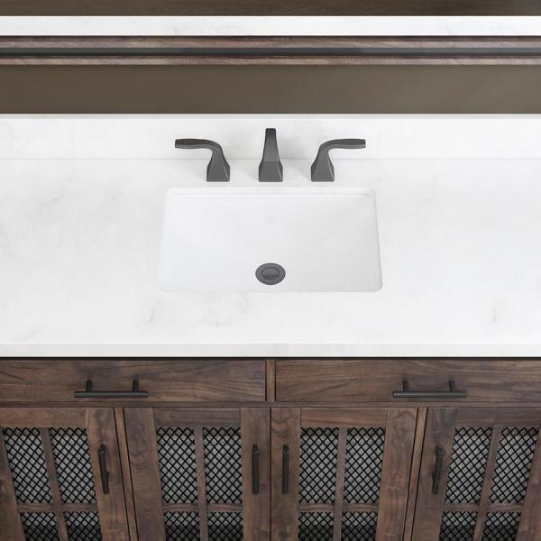 Drysdale 48 in. Wx 34.5 in. H Bath Vanity in Sable with Engineered Stone Vanity Top in Lgt Vein Carrera with White Basin - Super Arbor