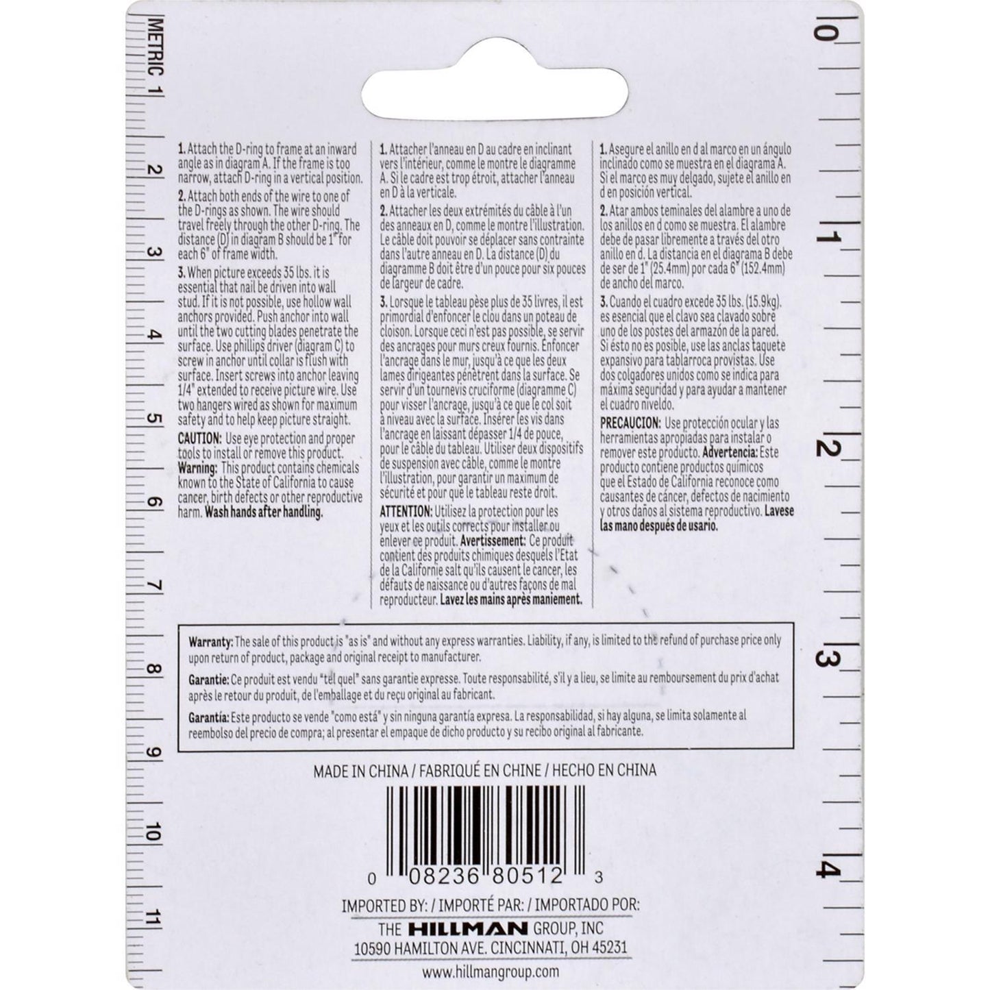 Hillman AnchorWire Silver Extra Heavy Mirror Holder Kit, 100 lb, 1 pk