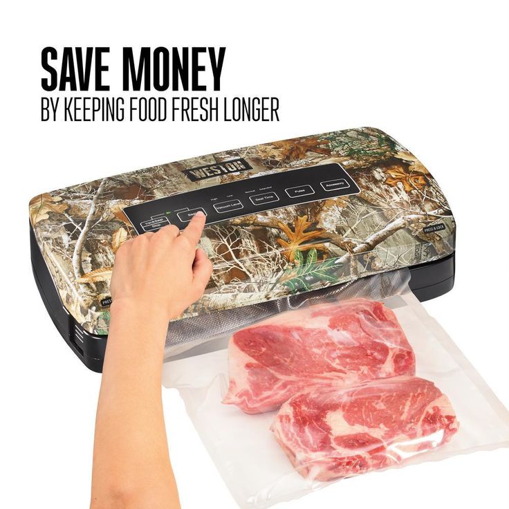 Realtree Edge Camouflage Food Vacuum Sealer with Roll Storage and Bag Cutter