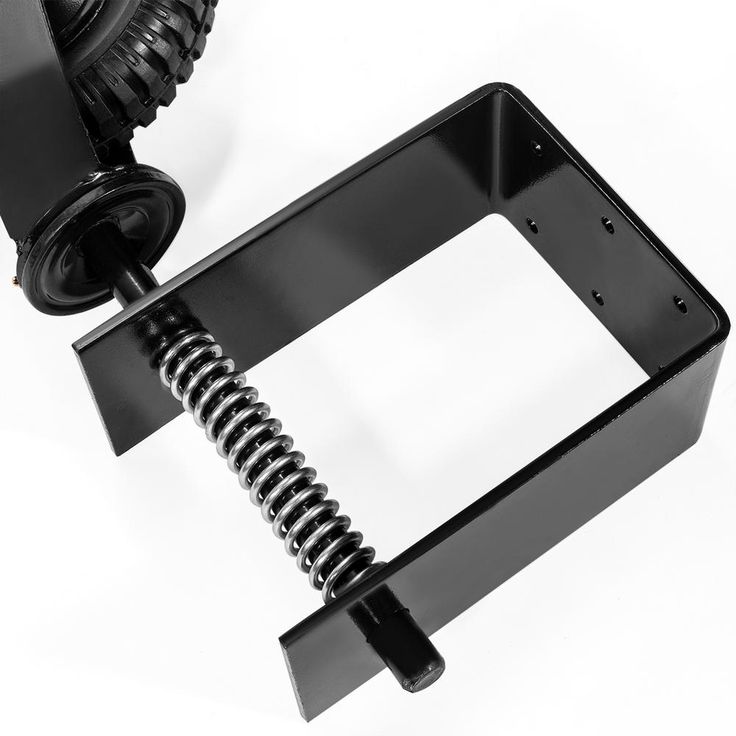 8 in. Black Heavy-Duty Spring-Loaded Gate Caster with Adjustable Bracket and 200 lbs. Load Rating