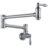 Delta Arctic Stainless 2-Handle Wall-Mount Pot Filler Handle Kitchen Faucet (Deck Plate Included)