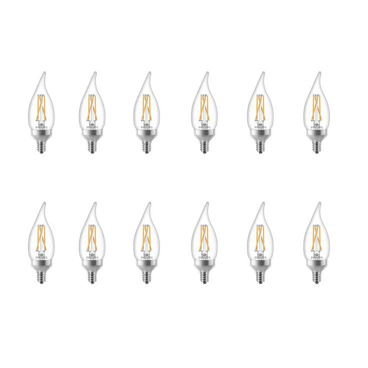Philips 40-Watt Equivalent B11 Dimmable LED Light Bulb Soft White (12-Pack)
