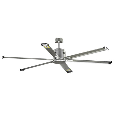 Hubbell Industrial 72 in. Indoor/Outdoor Nickel Dual Mount Ceiling Fan with Wall Control - Super Arbor