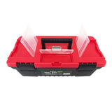 14 in. Tool Box with Lid Organizers and Removable Tool Tray - Super Arbor