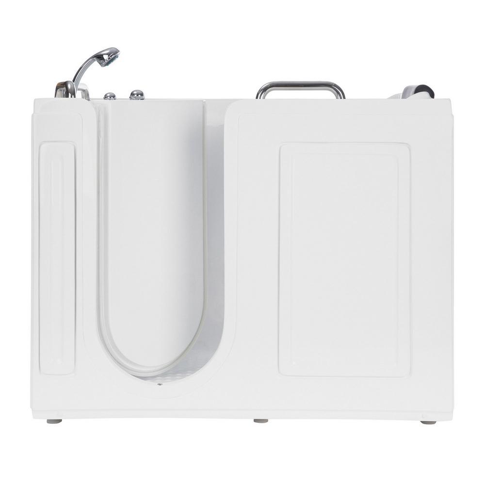 53 in. Left Drain Quick Fill Walk-In Whirlpool Bath Tub with Left Side Door in White - Super Arbor