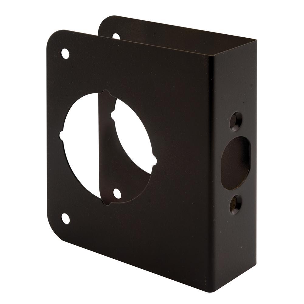 1-3/8 in. x 4-1/2 in. Thick Solid Brass Lock and Door Reinforcer, 2-1/8 in. Single Bore, 2-3/8 in. Backset - Super Arbor